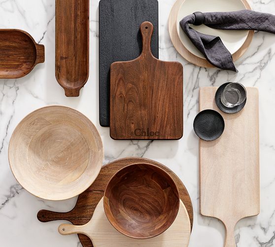 Chateau Acacia Wood Serveware Collection in WhiteWashed