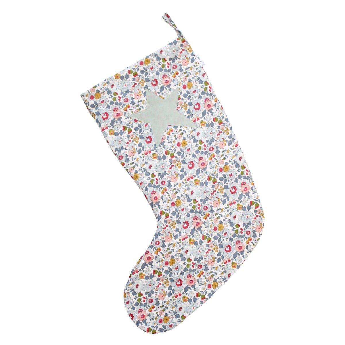 Christmas Stocking made with Liberty Fabric BETSY GREY - Coco & Wolf