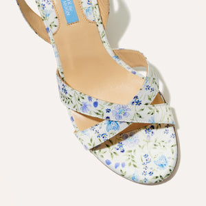 OTM Exclusive: The City Sandal in Riley Sheehey Ivory Floral Satin