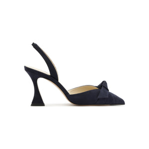 Clarita Slingback 85 in Navy - 8in centered