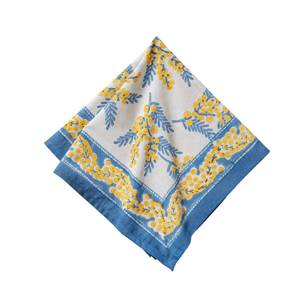 French Tablecloth Mimosa Blue & Yellow