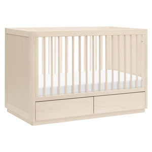 Bento 3-in-1 Convertible Storage Crib with Toddler Bed Conversion Kit in Washed Natural
