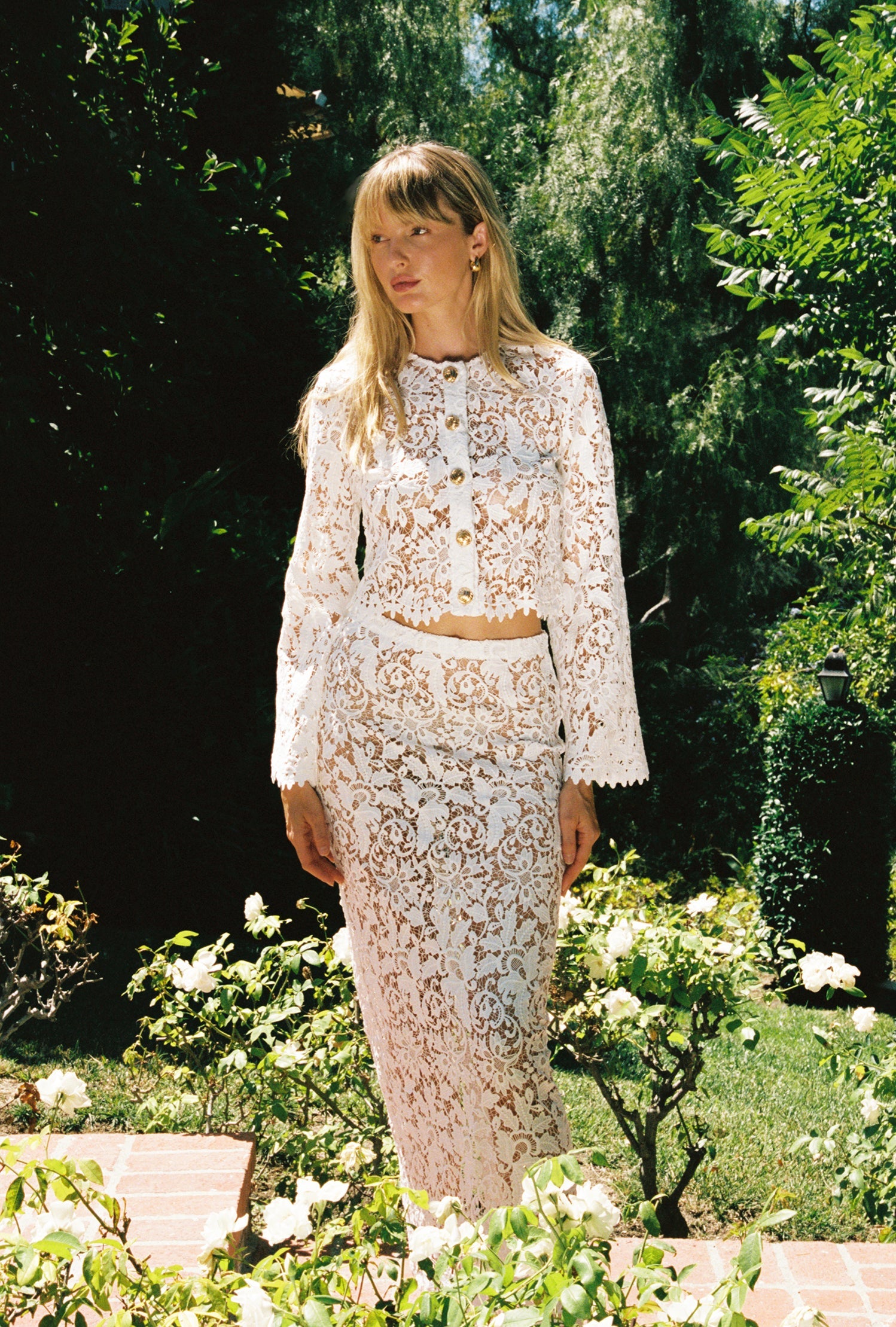 Coco Button Down Shirt in Lace