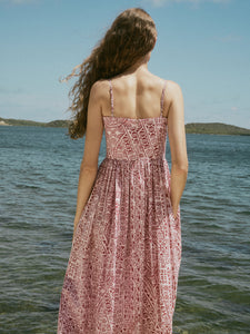 Emerson Dress in Pink Island Geometric