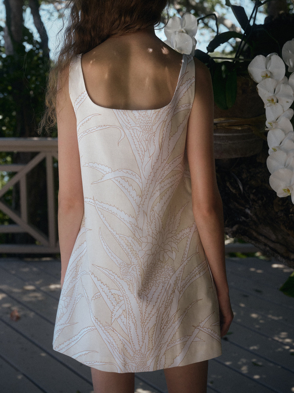 Cappie Mini Dress in Yellow Pineapple