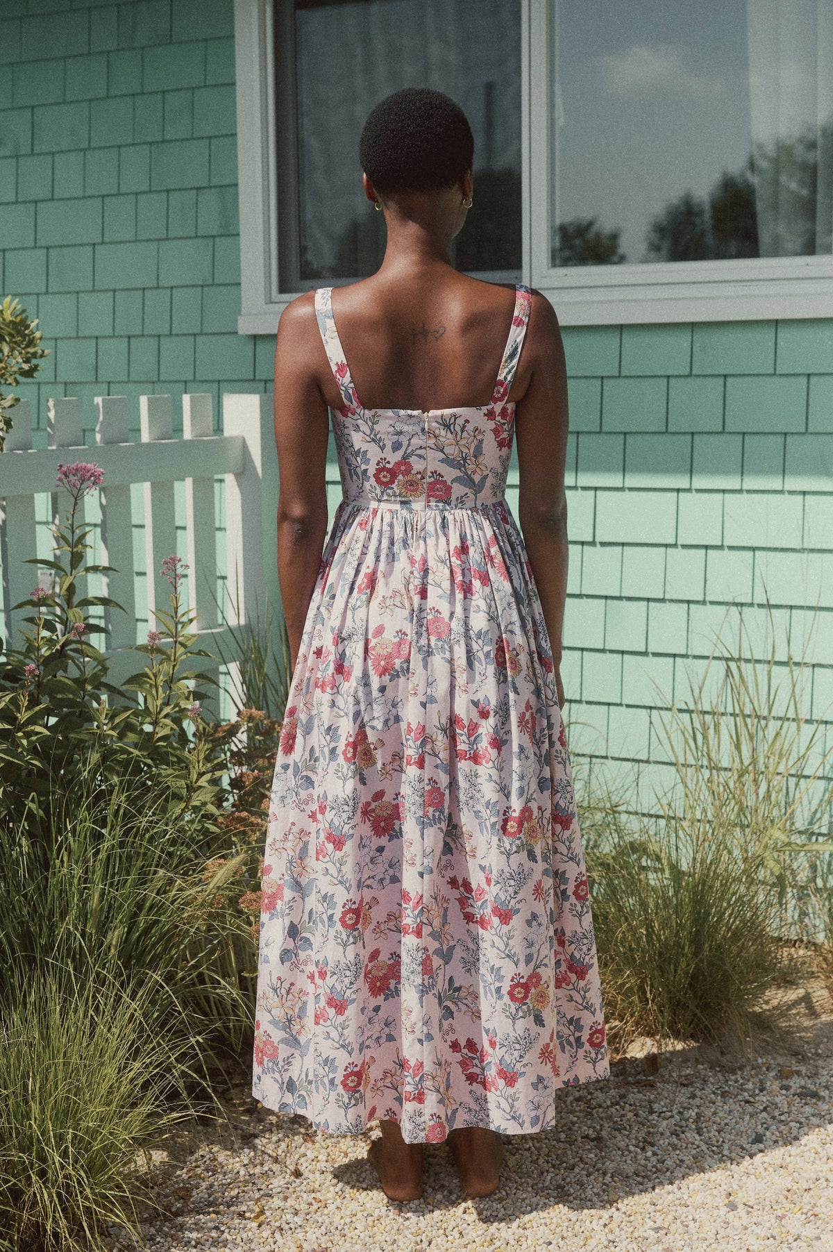 Scoop Neck Dress in Antique Floral
