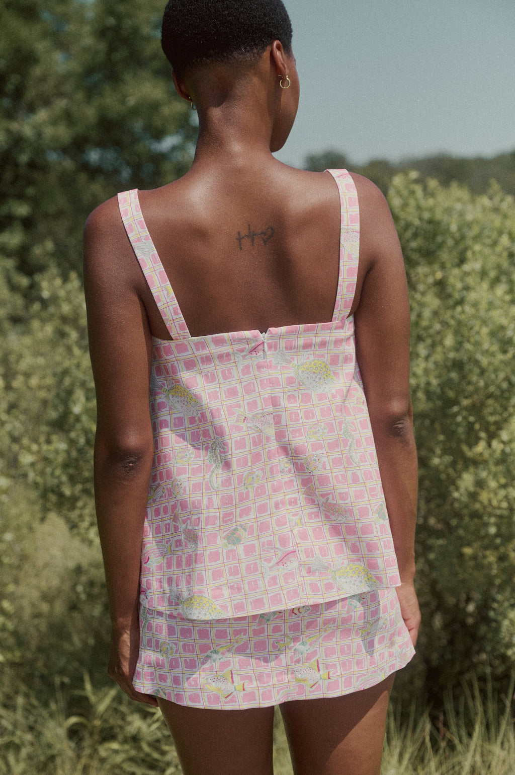 A-Line Top in Pink Fishing Net