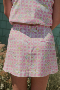 Mini Skirt in Pink Fishing Net