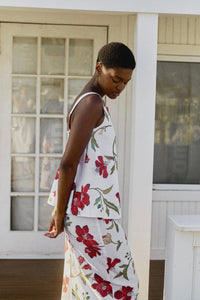 A-Line Top in Red Hibiscus