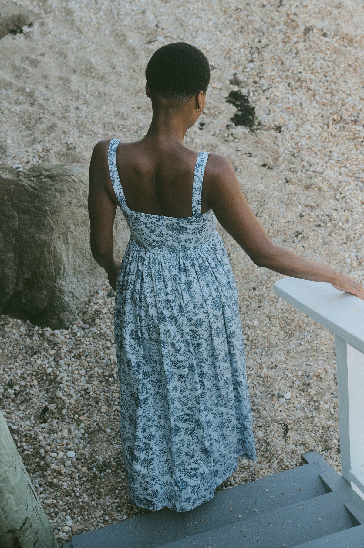 Scoop Neck Dress in Blue Flora