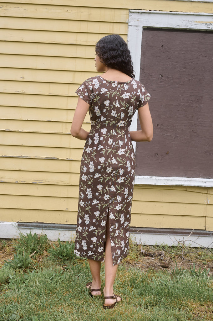Charlie Dress in Brown Hibiscus | Over The Moon Charlie Dress in Brown Hibiscus | Over The Moon