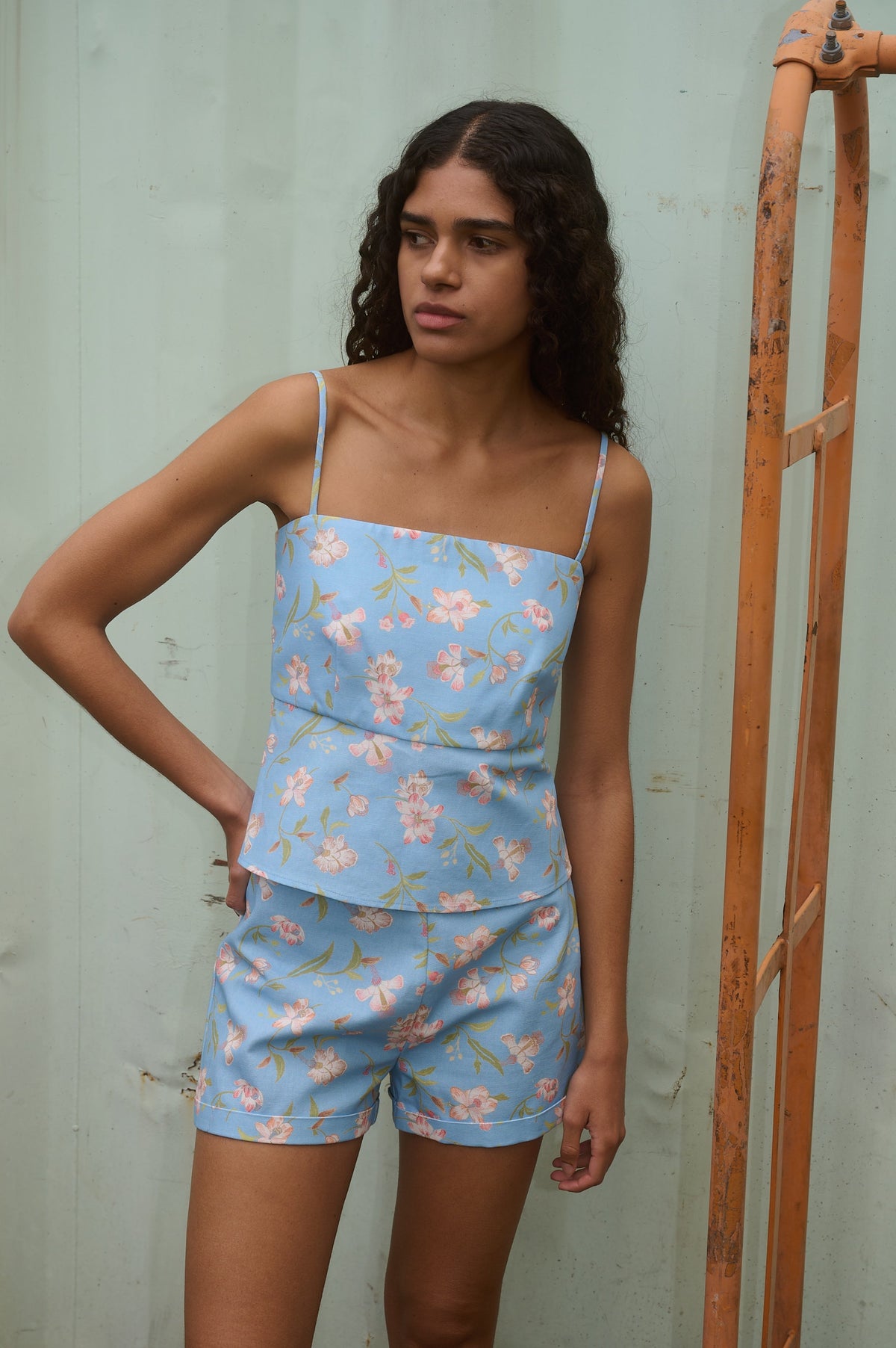 Slip Top in Blue Hibiscus