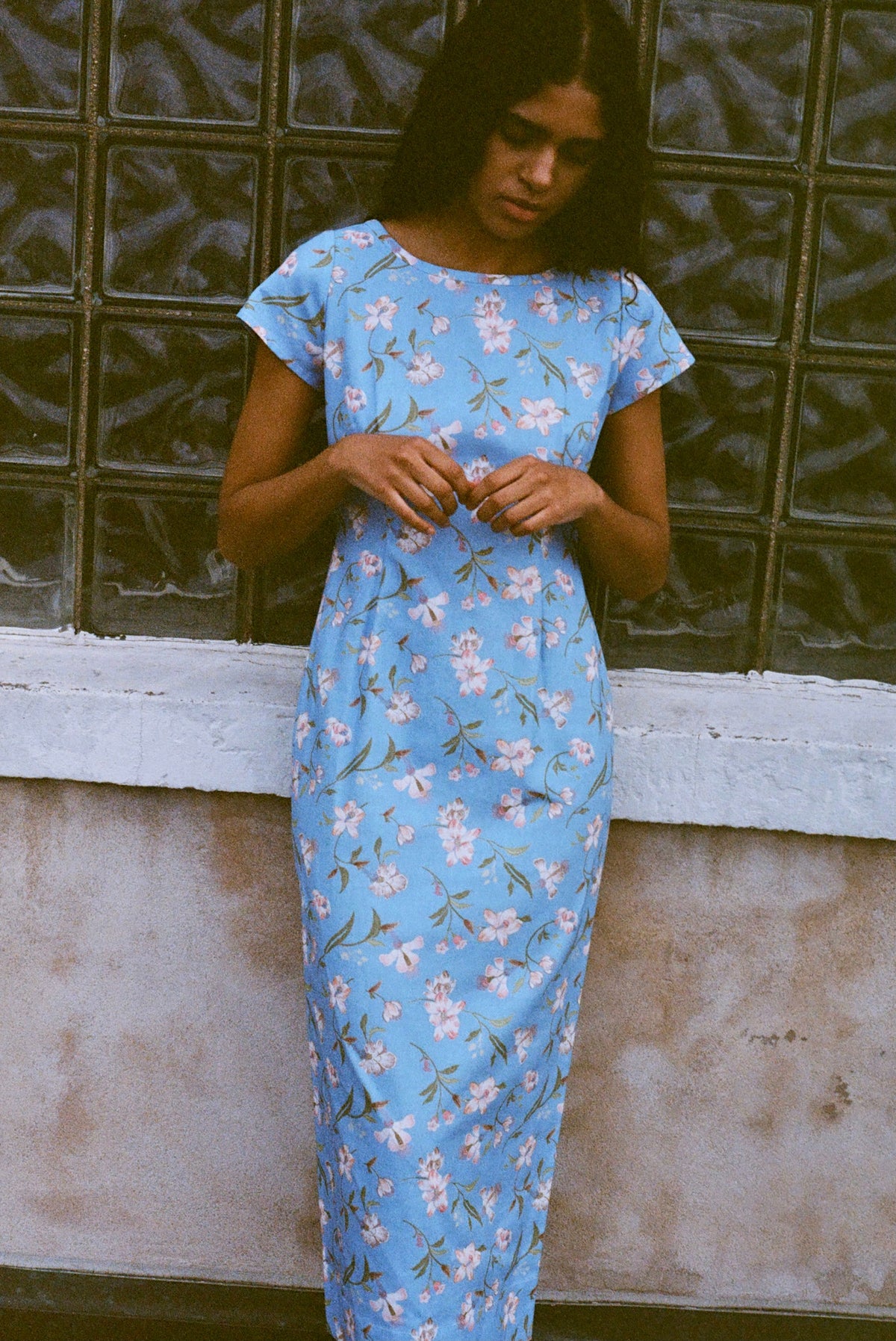 Charlie Dress in Blue Hibiscus