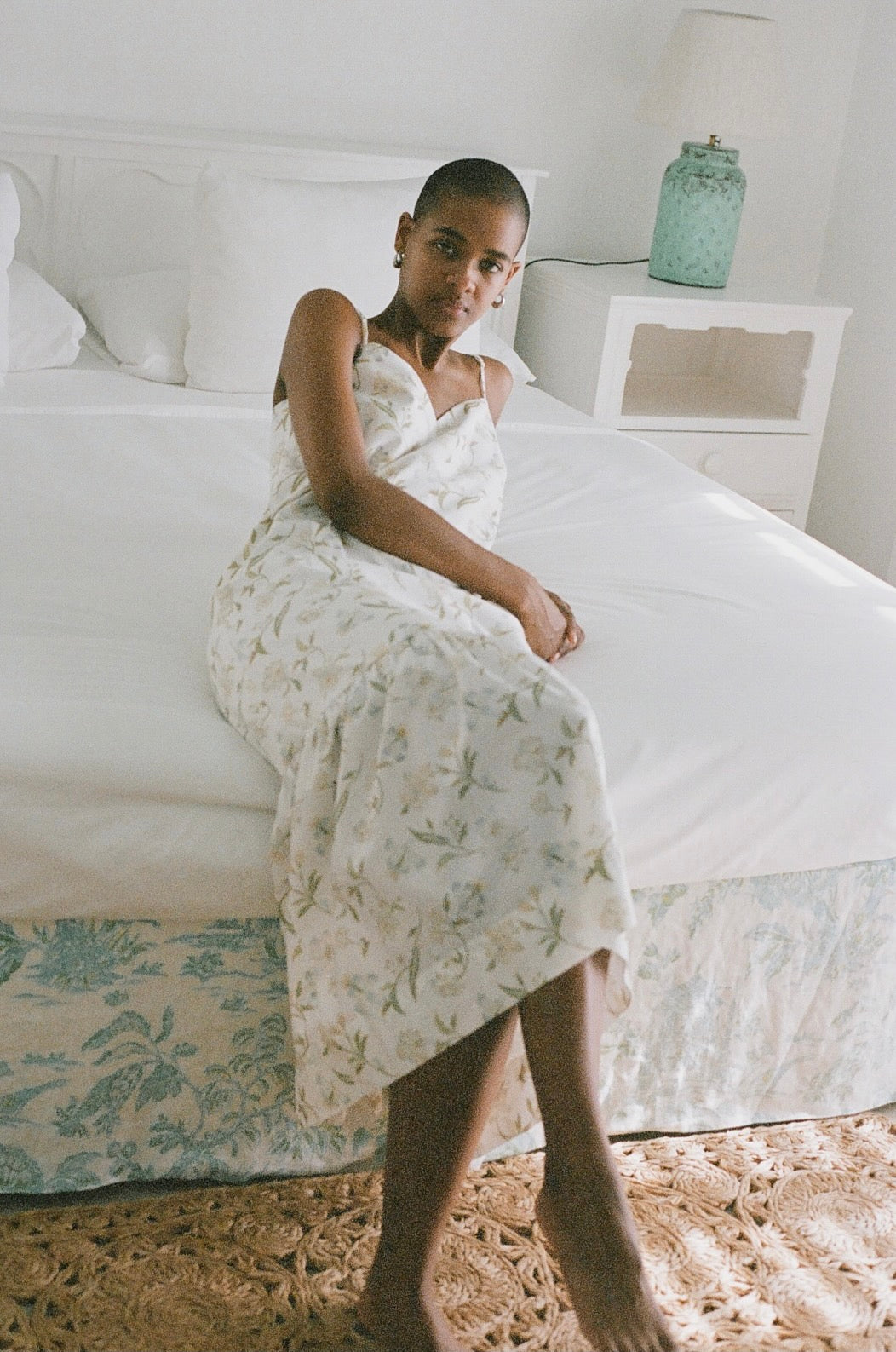 COCO☆JOSE MOON/SATIN GRITTER DRESS Elissa Dress in White Hibiscus | Over The Moon