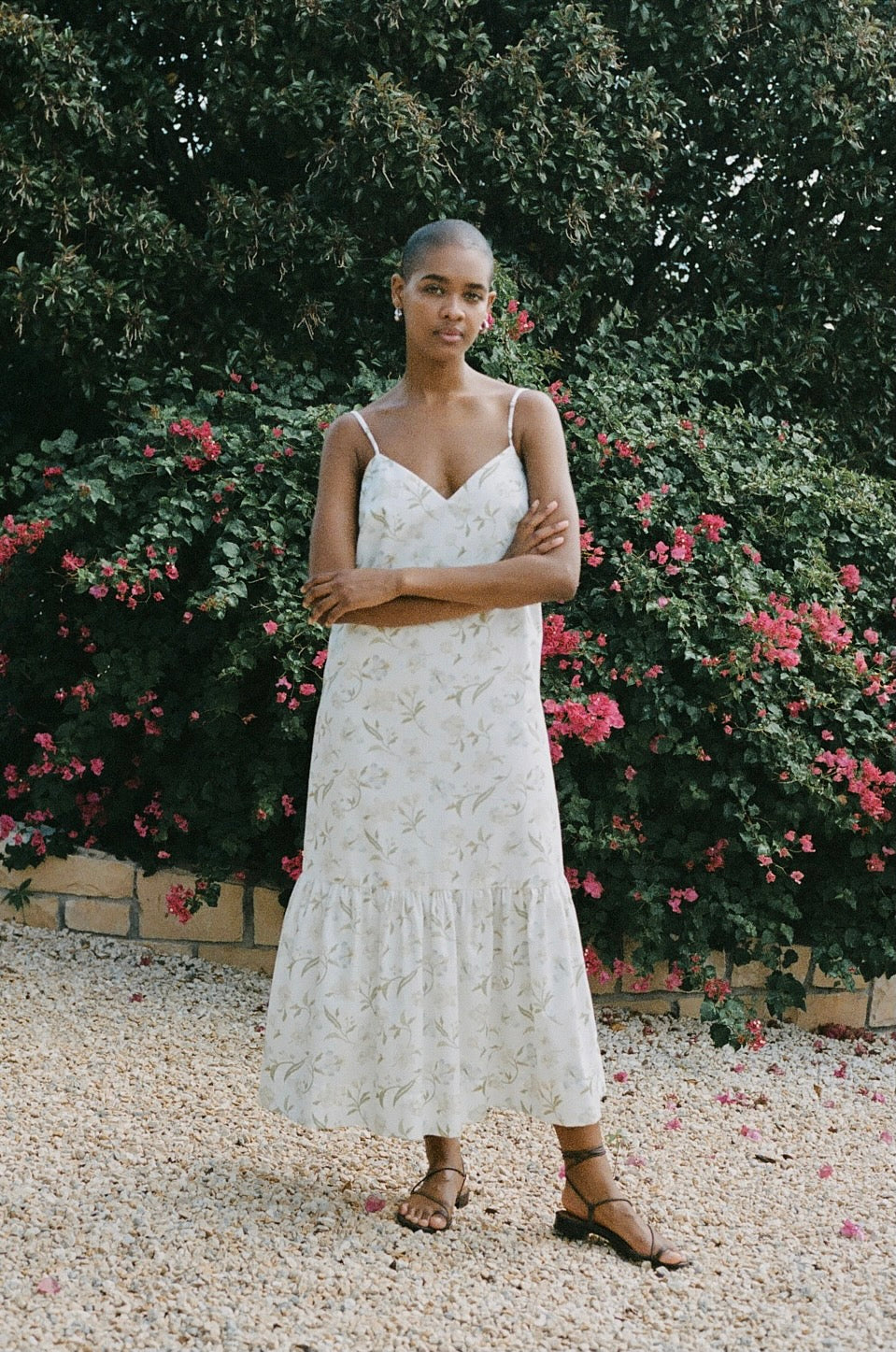 Elissa Dress in White Hibiscus | Over The Moon