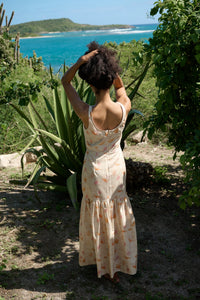 Double Drawstring Dress in Warm Shell