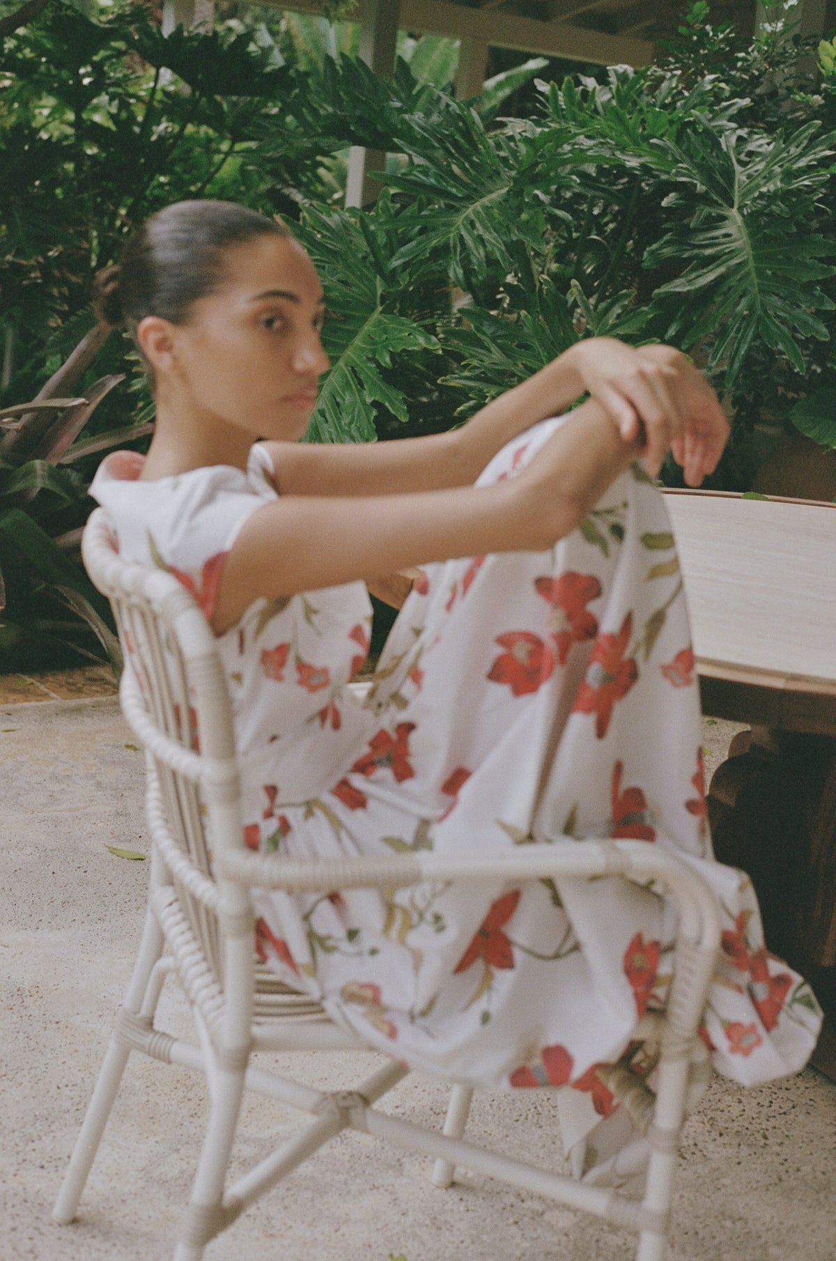 Mary Dress in Red Hibiscus