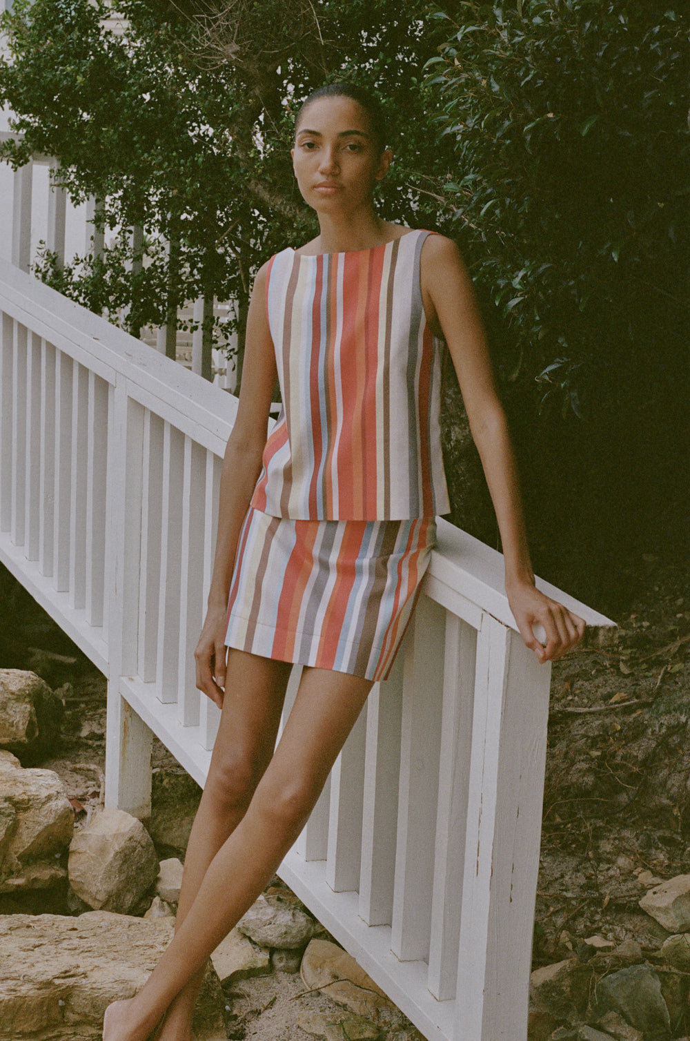 Boatneck Top in Vibrant Stripe