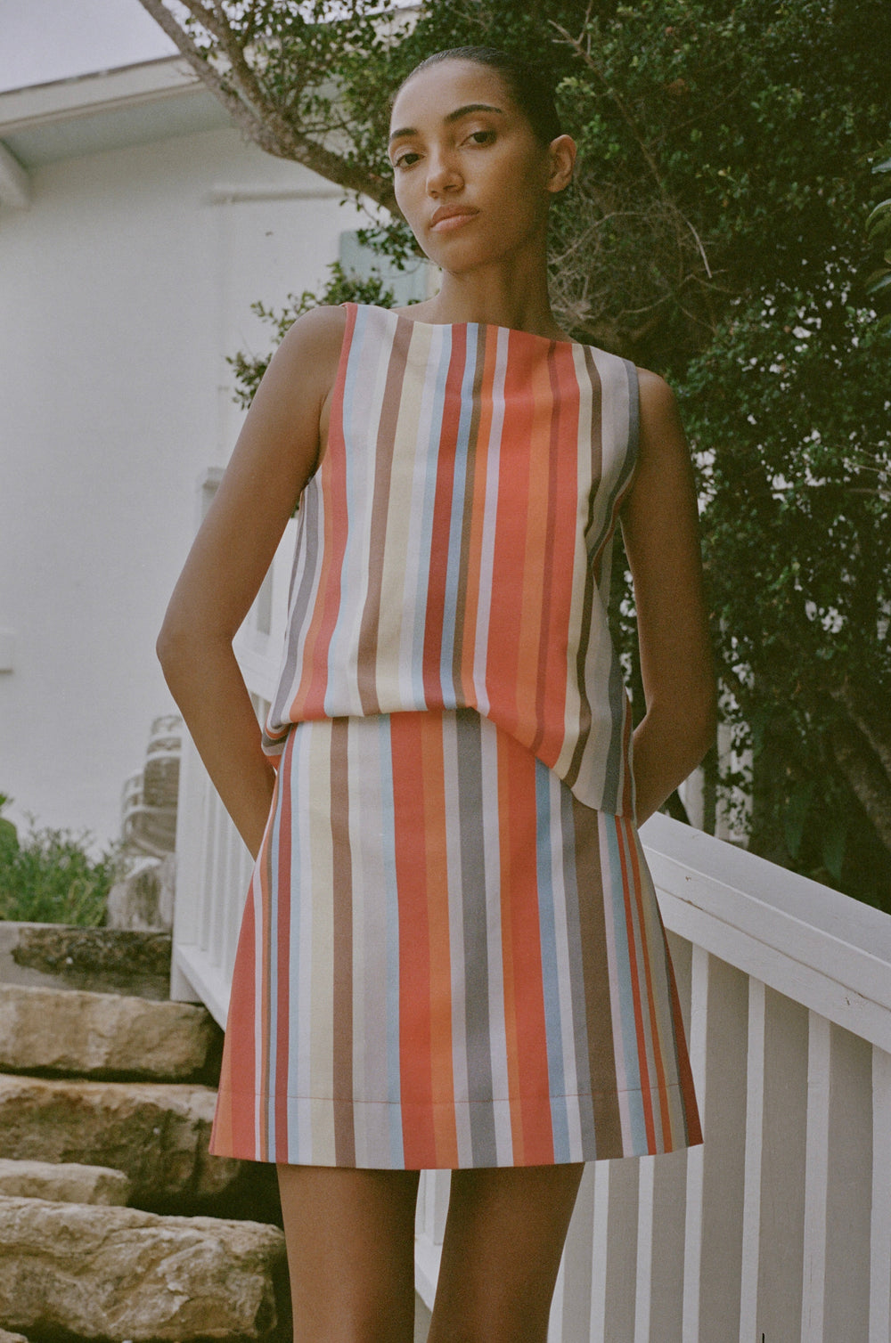 Mini Skirt in Vibrant Stripe