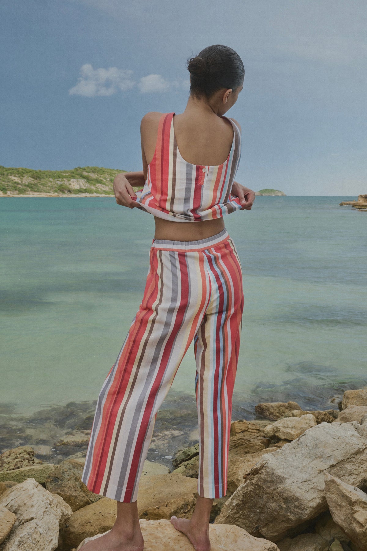 Boatneck Top in Vibrant Stripe