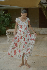 Mary Dress in Red Hibiscus
