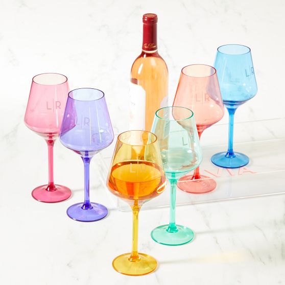 Colored Outdoor Wine Glasses, Set of 6