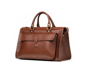 Vintage Chestnut Leather Weekender Bag- Ghurka