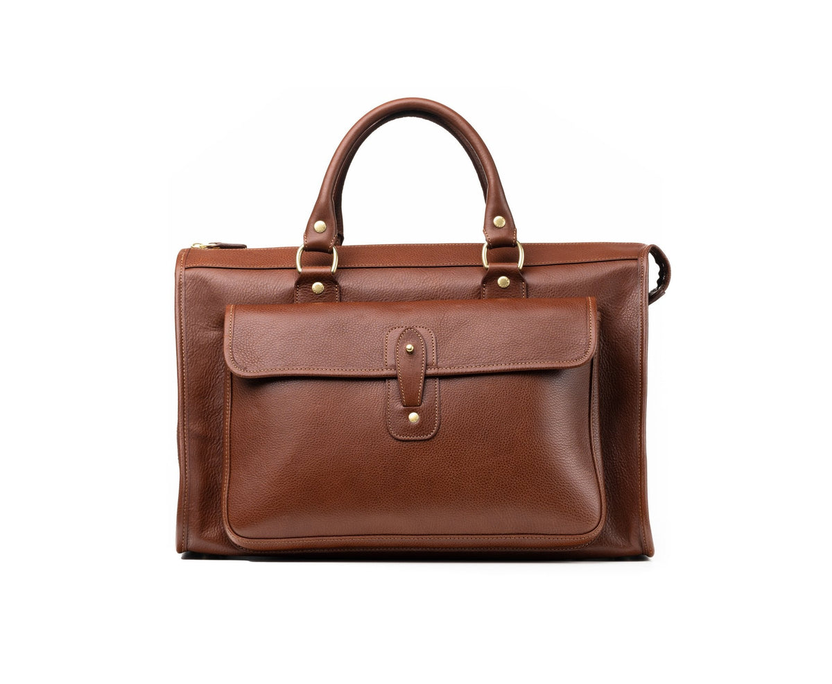 Vintage Chestnut Leather Weekender - Ghurka