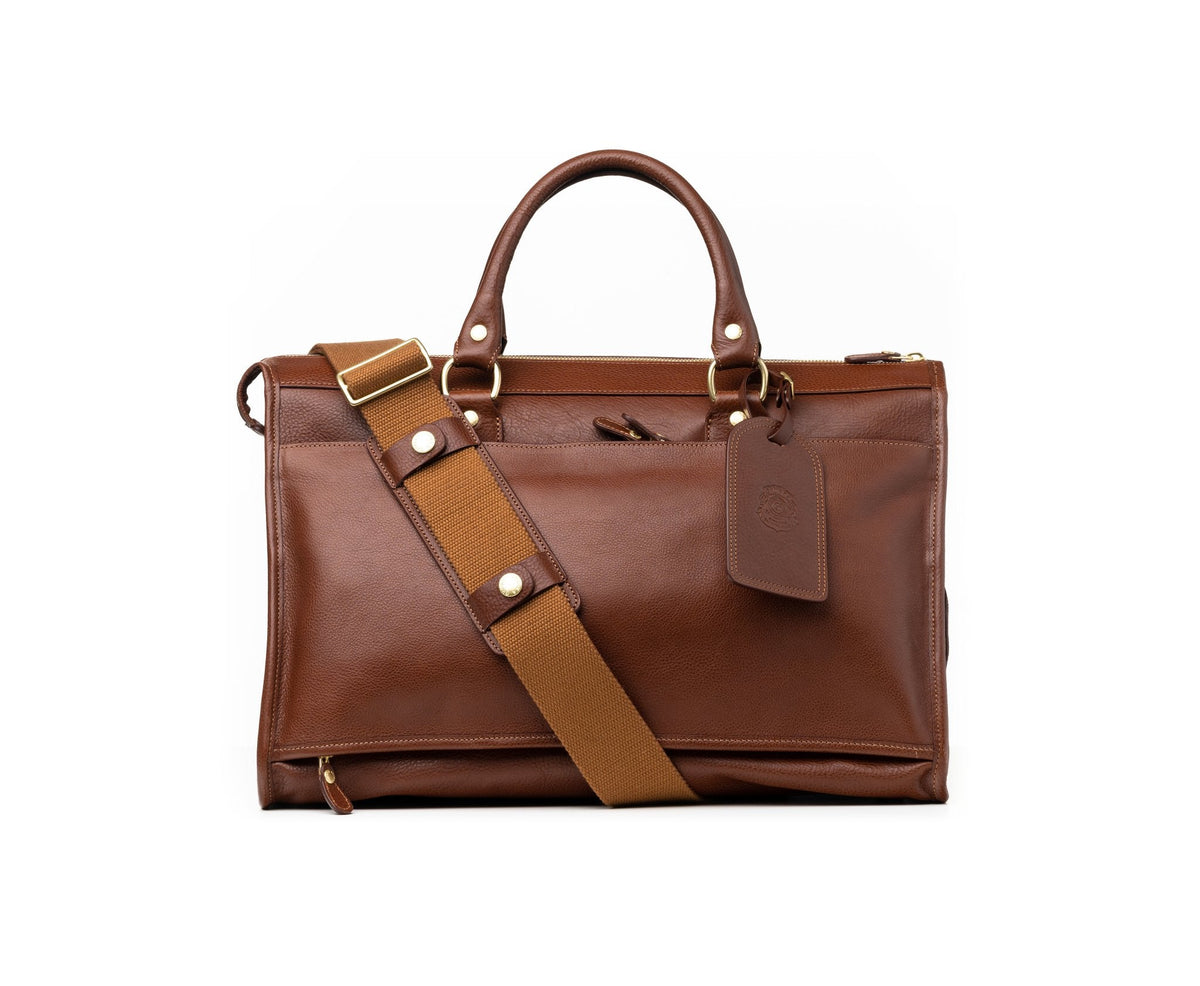 Vintage Chestnut Leather Weekender Bag- Ghurka