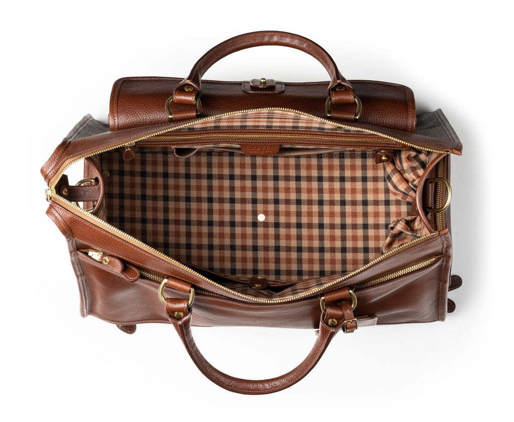Vintage Chestnut Leather Weekender Bag- Ghurka