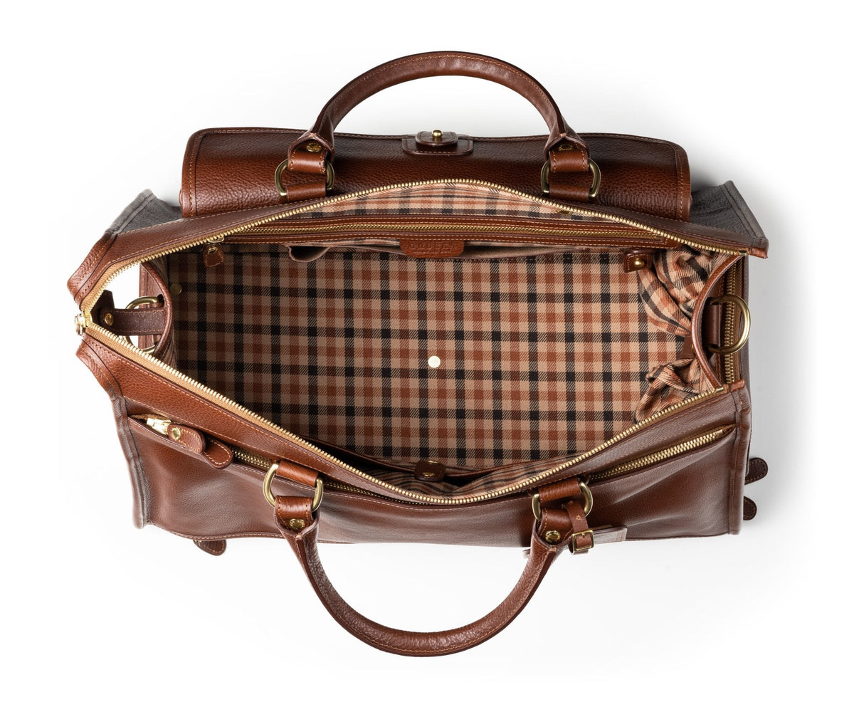 Vintage Chestnut Leather Weekender Bag- Ghurka