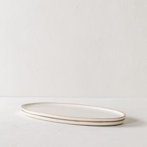 Convivial Stoneware Oval Serving Tray