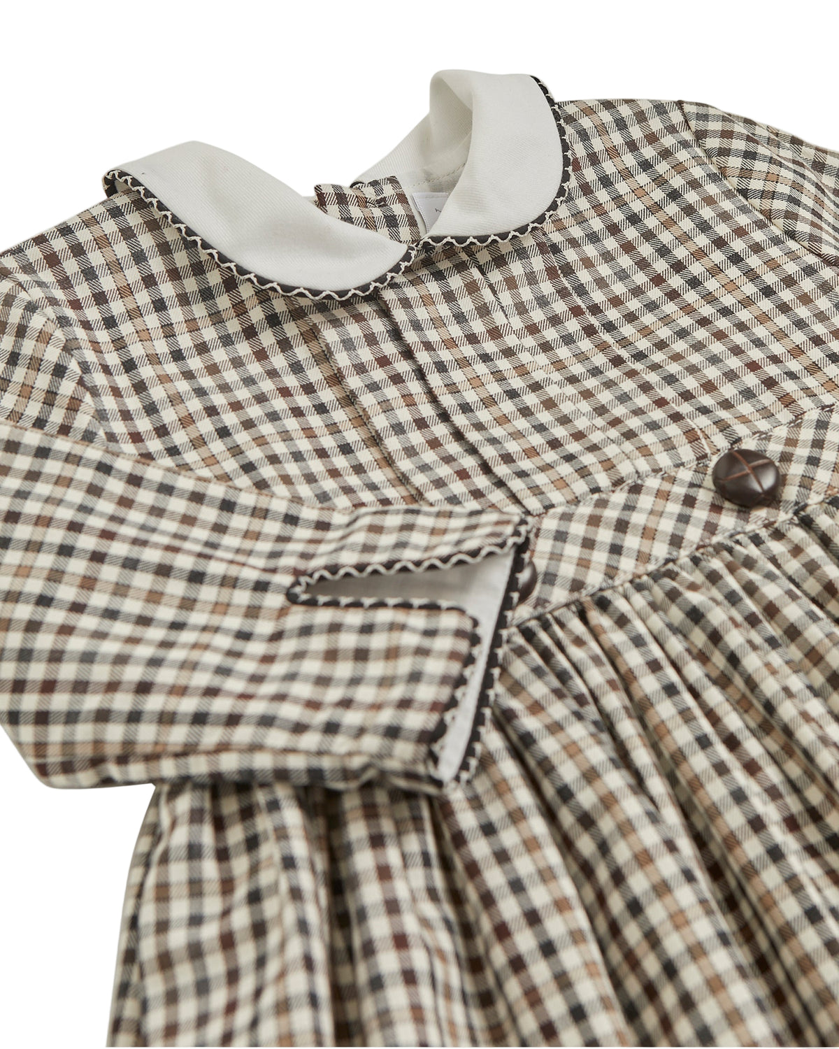 Corneta Dress in Brown/Black Check Twill