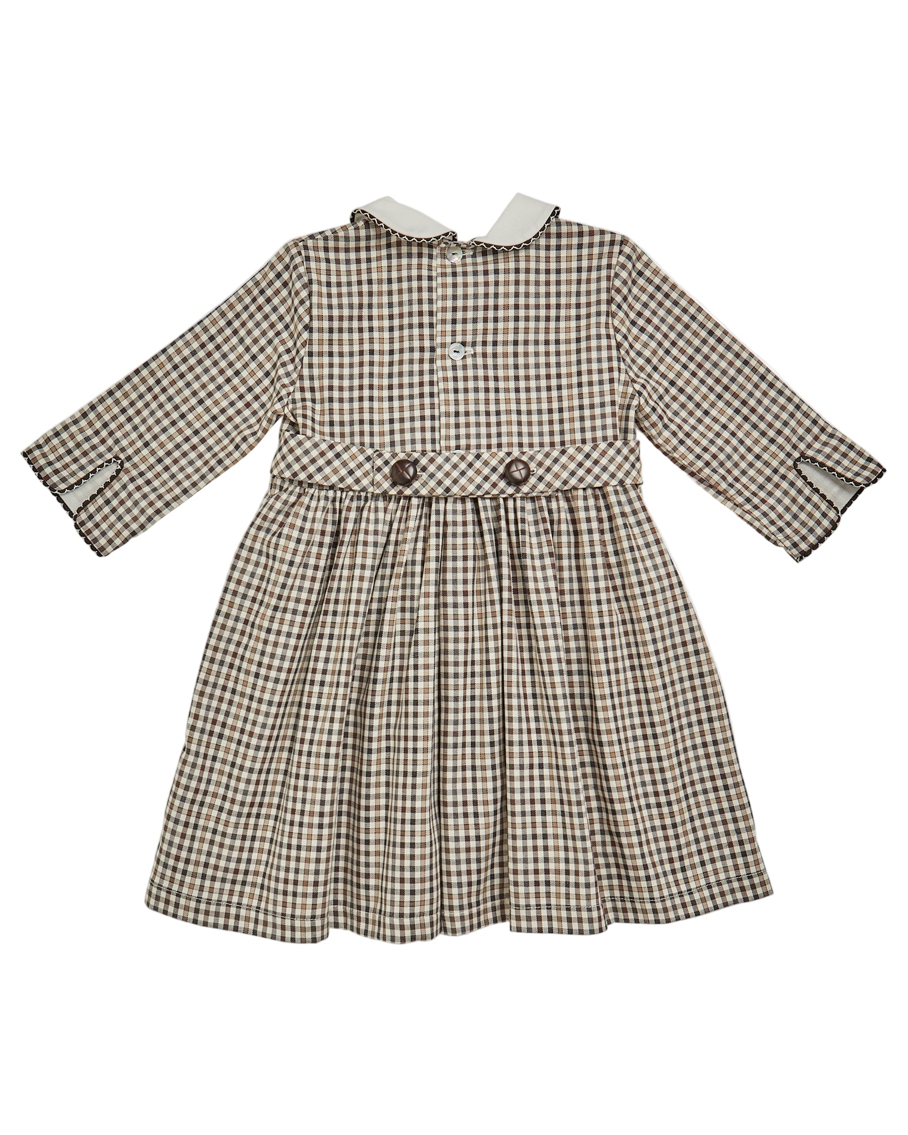 Corneta Dress in Brown/Black Check Twill