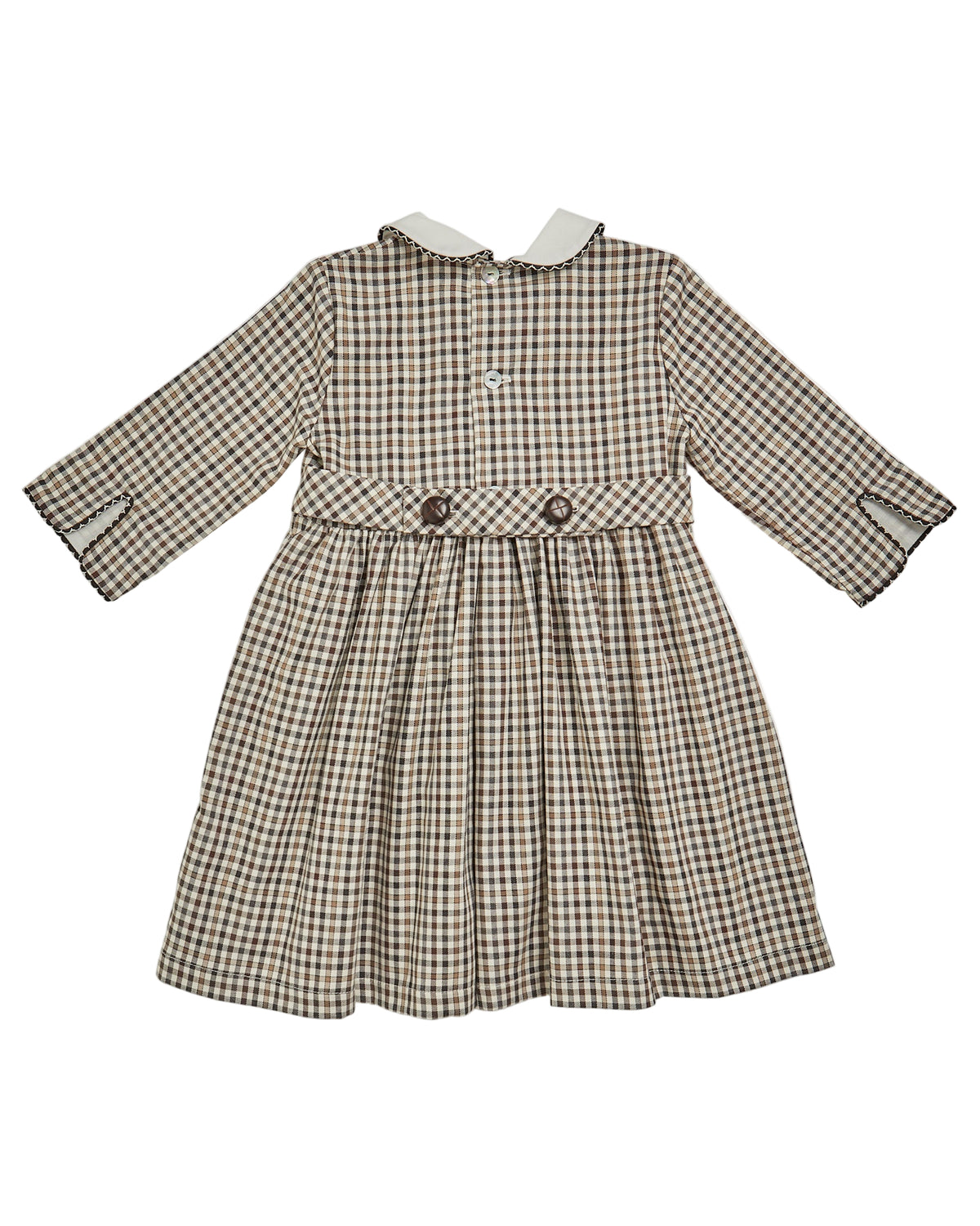 Corneta Dress in Brown/Black Check Twill