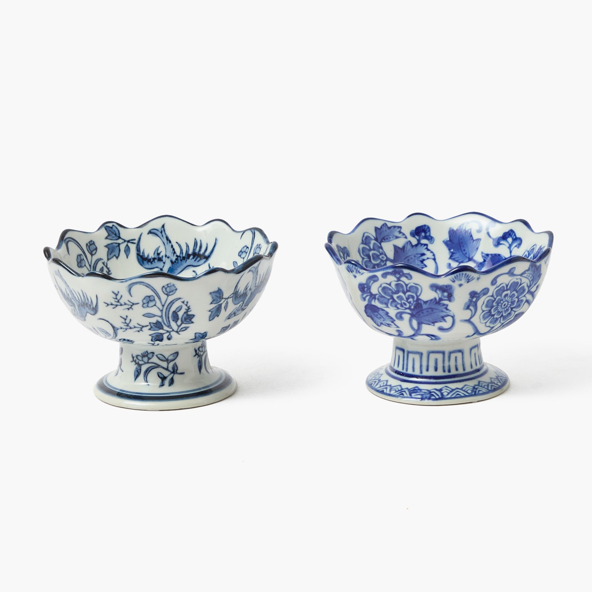 Chinoiserie Scalloped Nibble Bowls (Pair)