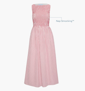 The Cosima Nap Dress in Red Ticking Stripe