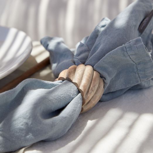 Costa Nova Spiral Wood Napkin Rings (Set of 8)