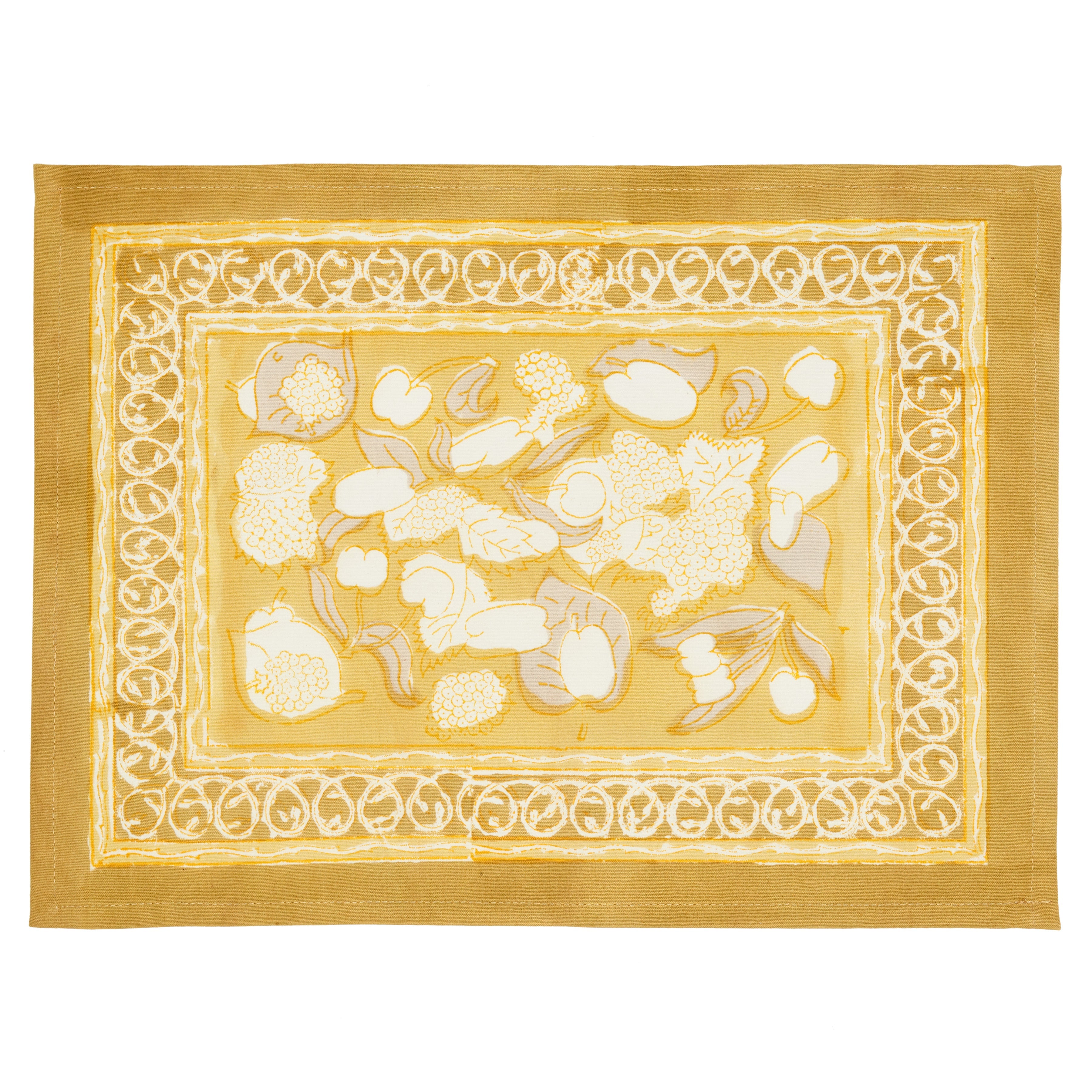 Forest Harvest Mats in Grey & Mustard, Set of 6