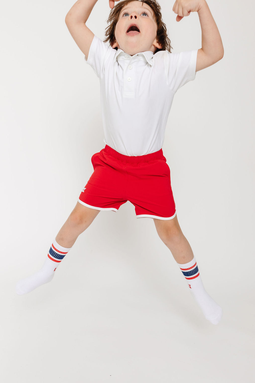 Retro Super Short in Red with White Piping