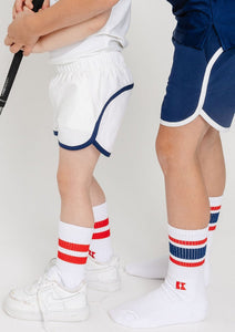 Retro Super Short in Navy with White Piping
