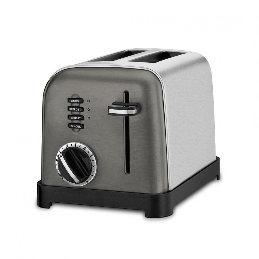 2-Slice Metal Classic Toaster in Black Stainless
