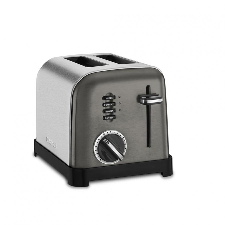 2-Slice Metal Classic Toaster in Black Stainless