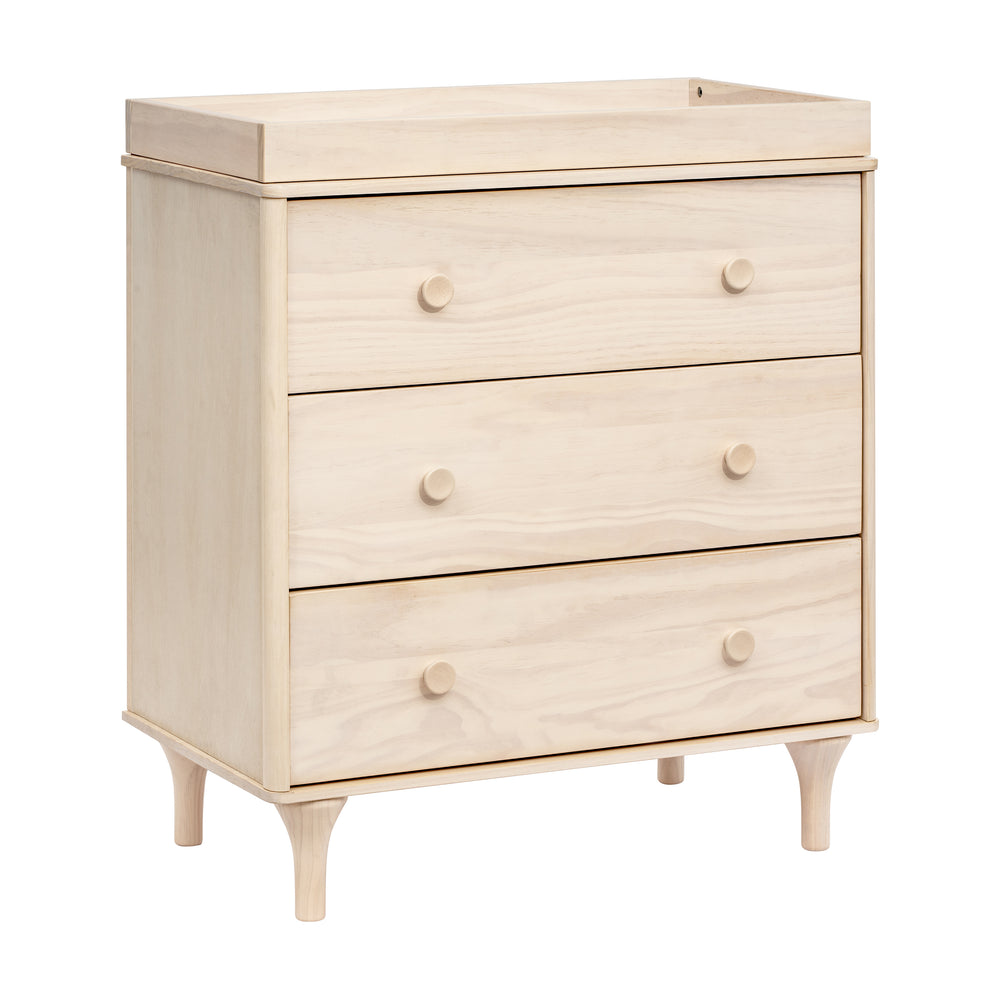 Lolly 3-Drawer Compact Changer Dresser with Removable Changing Tray (34") in Washed Natural