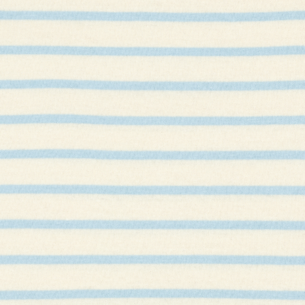 Unisex Cream And Powder Blue Stripe Boatneck Tee