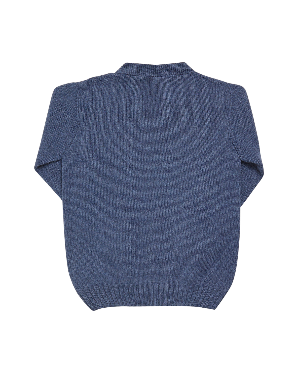 Blue knitted sweater on a white background