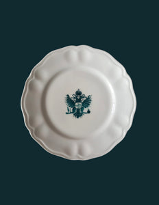 Hand-Painted Crest Plate, Set of 6