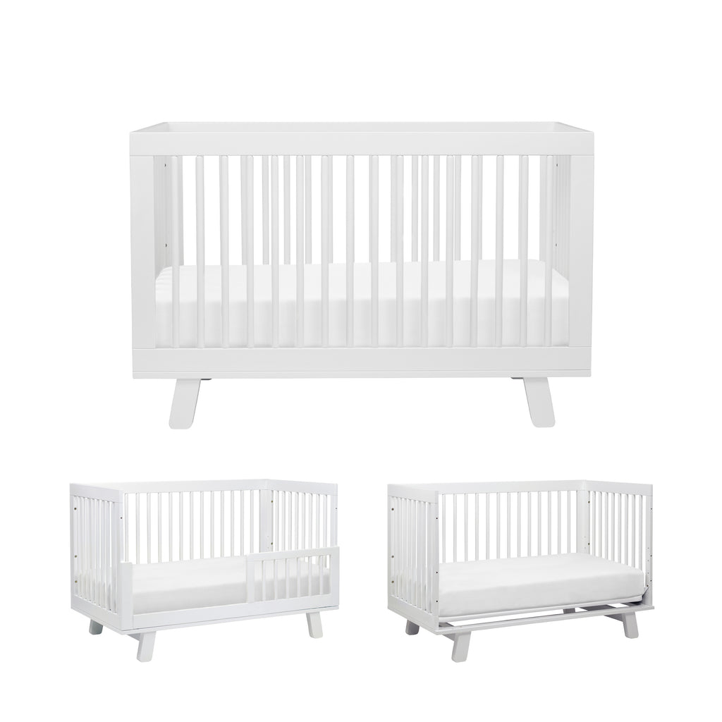 Hudson 3-in-1 Convertible Crib with Toddler Bed Conversion Kit in White