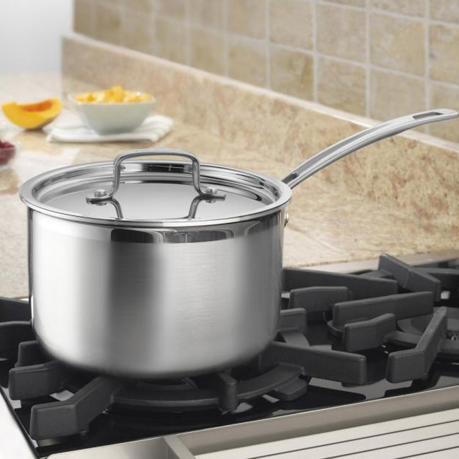 4 Quart Saucepan with Cover in Stainless Steel