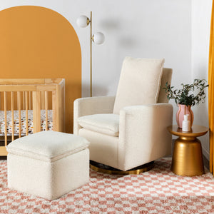 Cali Storage Ottoman in Boucle in Ivory Boucle